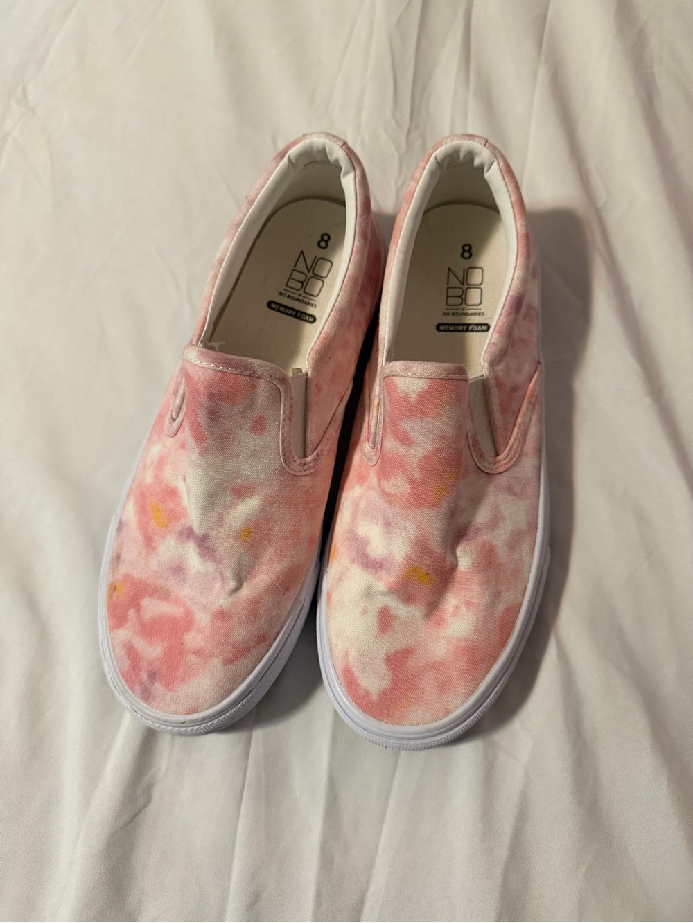 No Boundaries Pink Tie-Dye Slip-On Sneakers